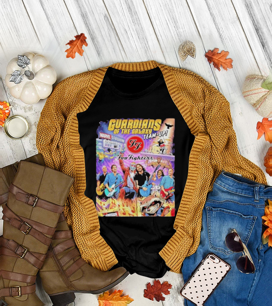 Guardians of the Galaxy Team Up Foo Fighters Marvel Stadium Wayne Nichols T-Shirt