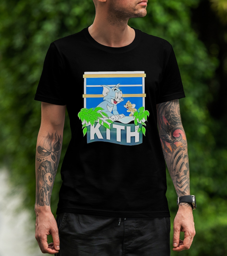 Kith Tom And Jerry Window Scene With Leaves T-Shirt