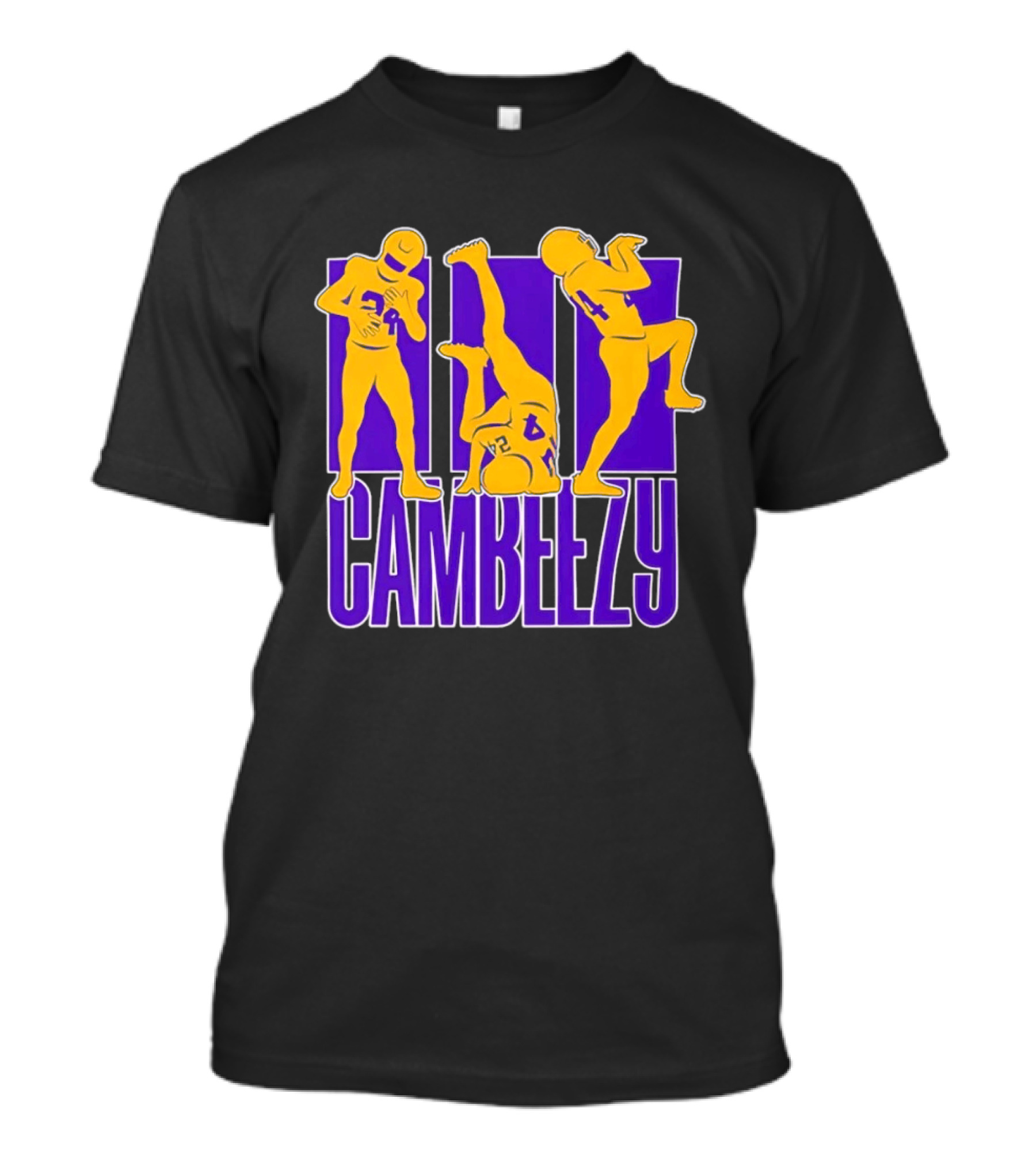 Cambeezy Lil Player 24 Purple Gold Football T-Shirt