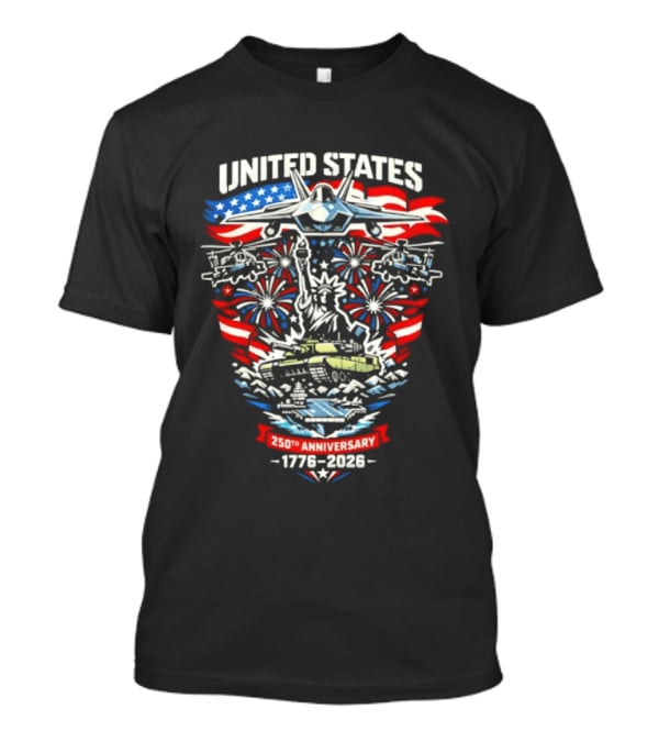 United States 250th Anniversary 1776 2026 Celebration Emblem With Liberty And Fireworks T-Shirt
