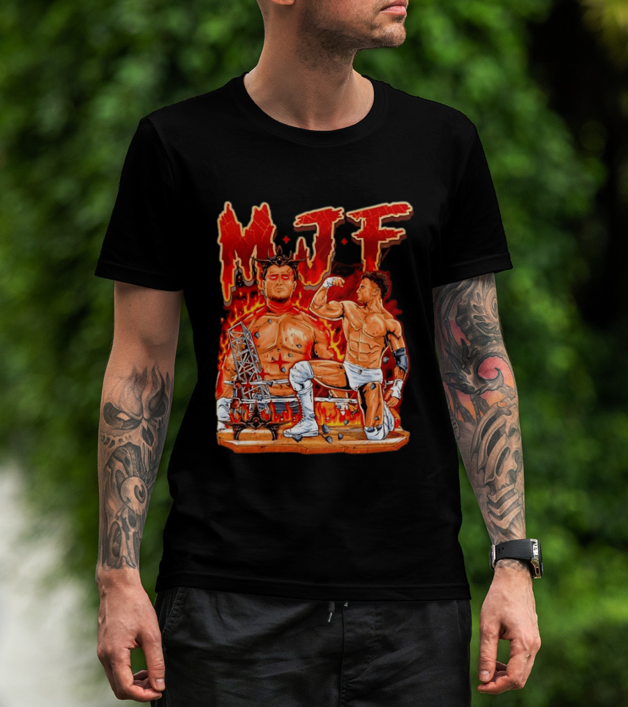MJF Fiery Devil Dual Persona Wrestling Inferno T-Shirt