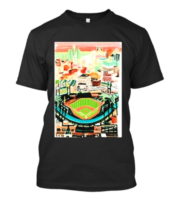 Comerica Park Detroit Skyline Baseball Art Sydney Finney T-Shirt