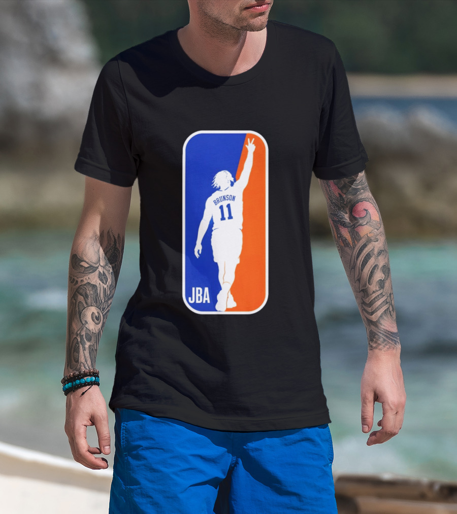 Jalen Brunson 11 JBA Basketball Victory Sign New York T-Shirt