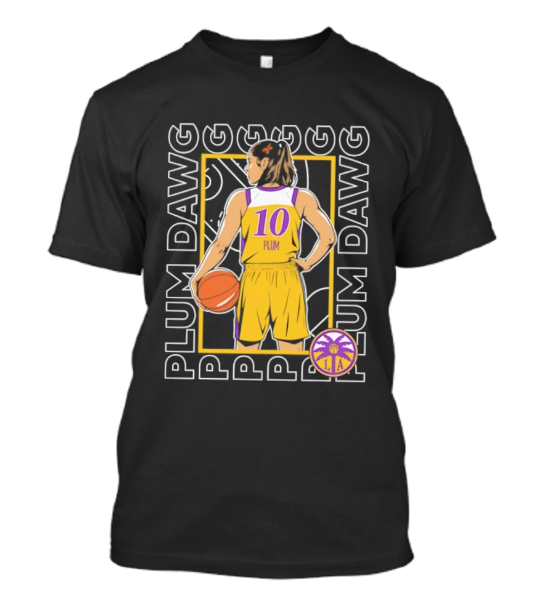 Kelsey Plum 10 Los Angeles Sparks WNBA Plum Dawg T-Shirt