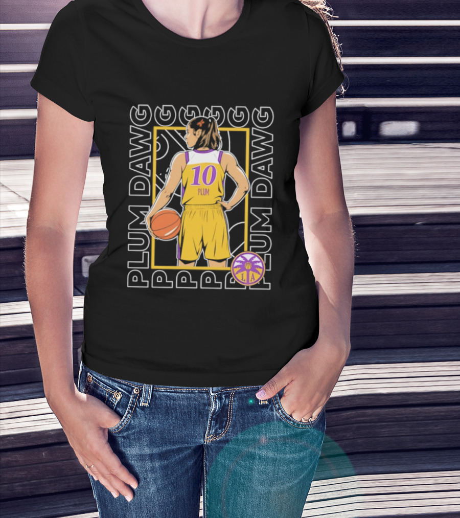 Kelsey Plum 10 Los Angeles Sparks WNBA Plum Dawg T-Shirt