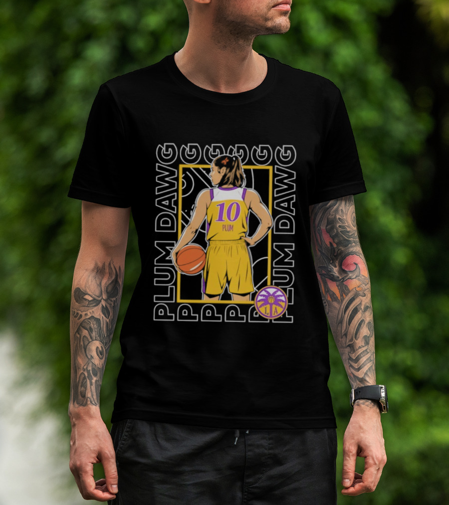Kelsey Plum 10 Los Angeles Sparks WNBA Plum Dawg T-Shirt