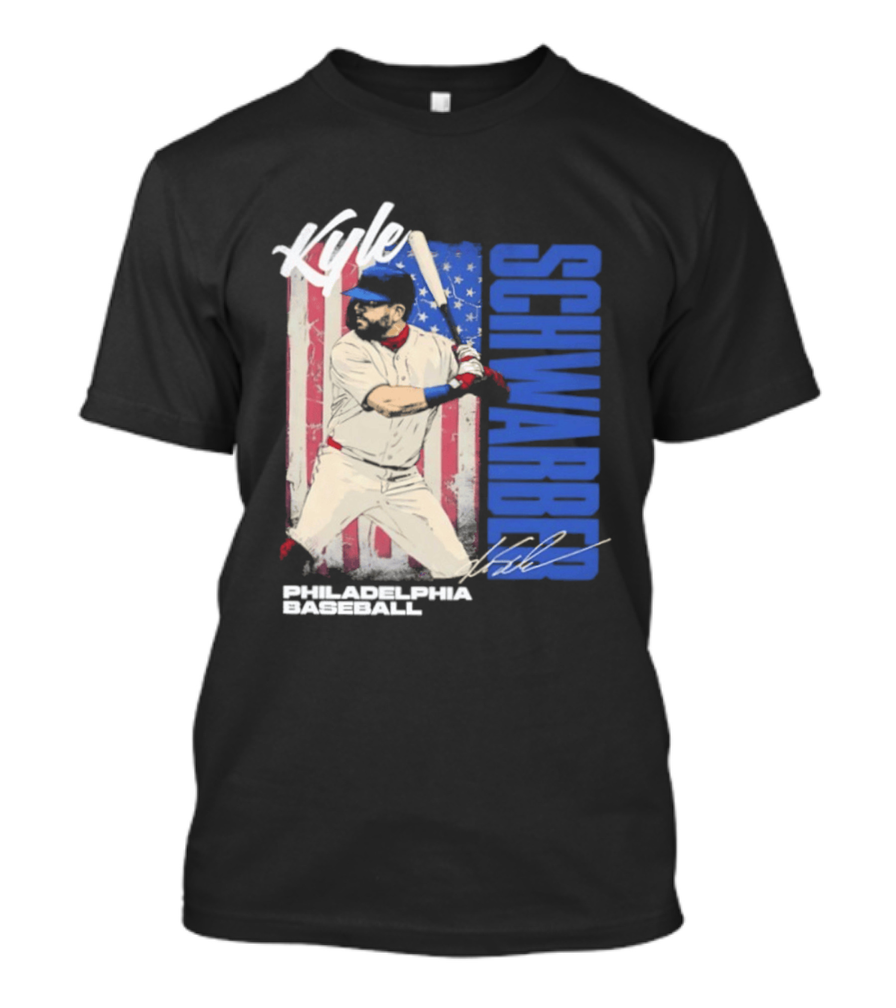 Kyle Schwarber American Flag Philadelphia Baseball T-Shirt