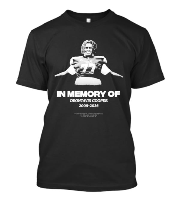 In Memory Of Deontavis Cooper 2008 2026 Tulane Football 77 T-Shirt