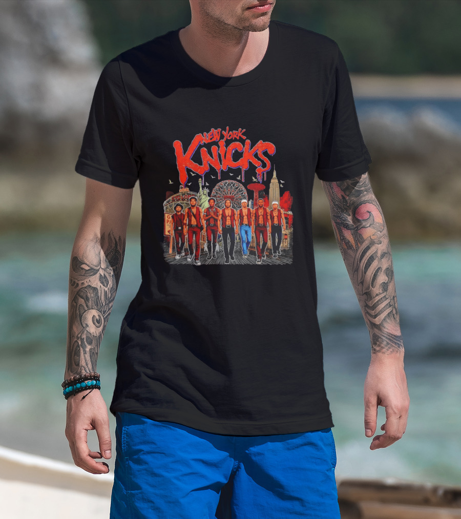 New York Knicks Warriors Coney Island Empire State Building Skyline T-Shirt