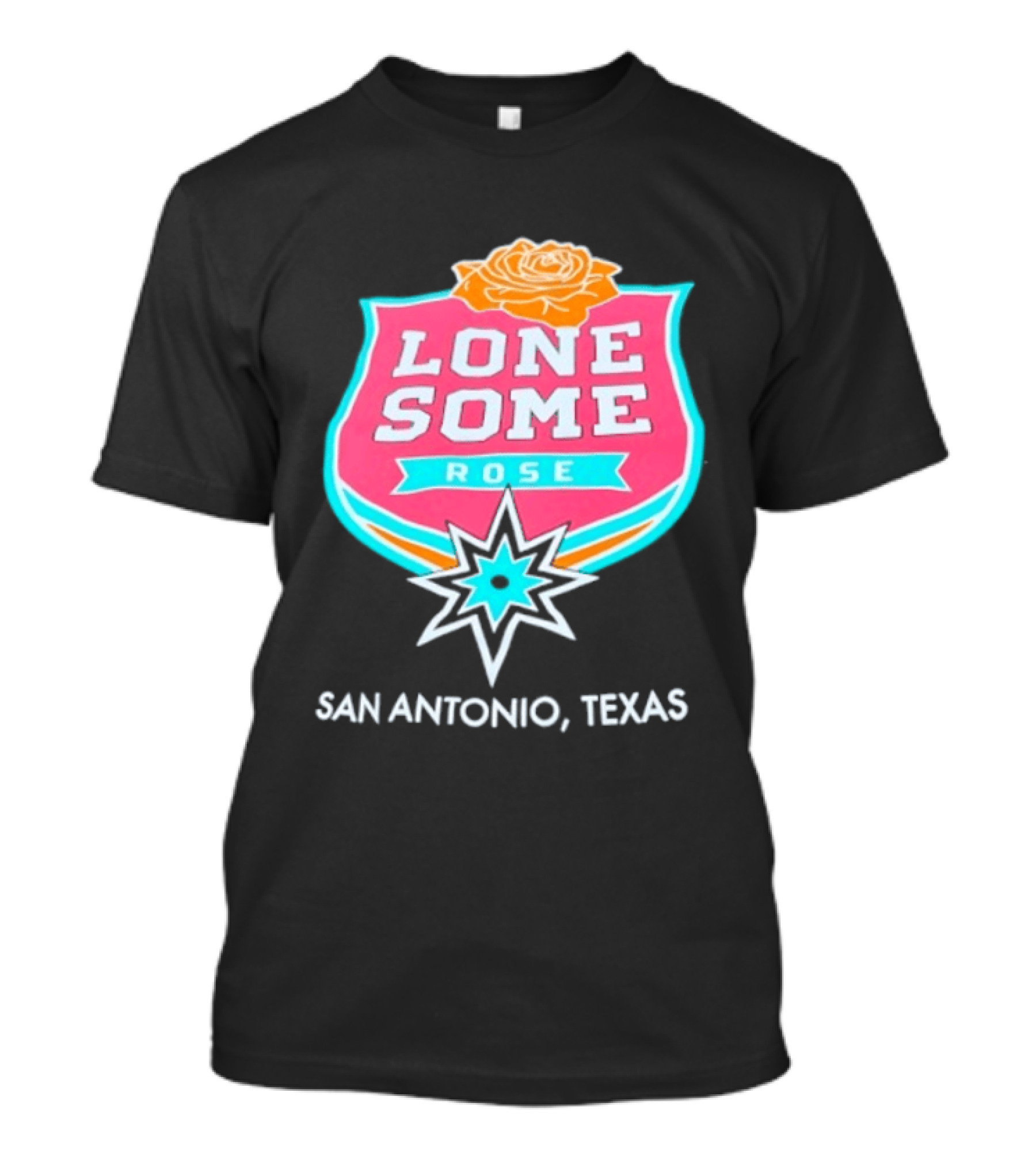 Lonesome Rose San Antonio Texas Retro Neon Sign T-Shirt