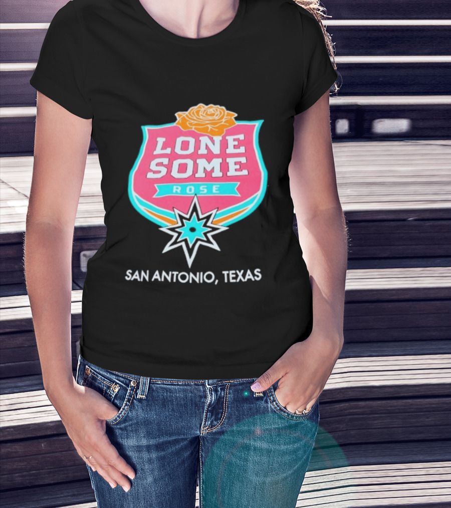 Lonesome Rose San Antonio Texas Retro Neon Sign T-Shirt