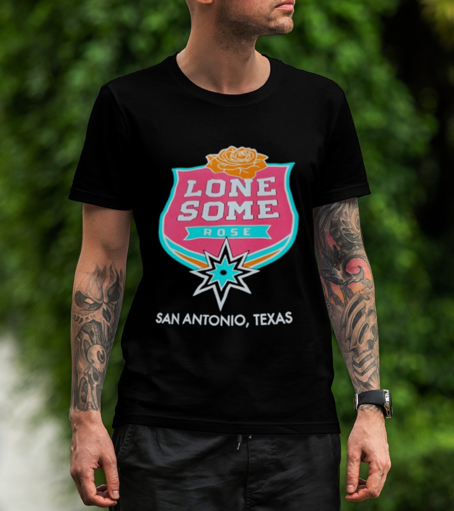 Lonesome Rose San Antonio Texas Retro Neon Sign T-Shirt