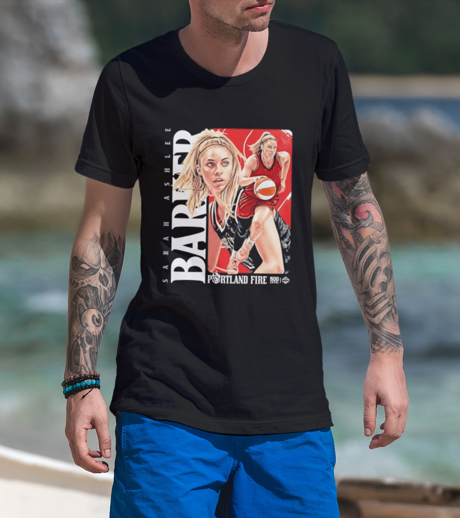 Sarah Ashlee Barker Portland Fire WNBA Basketball Player Action T-Shirt