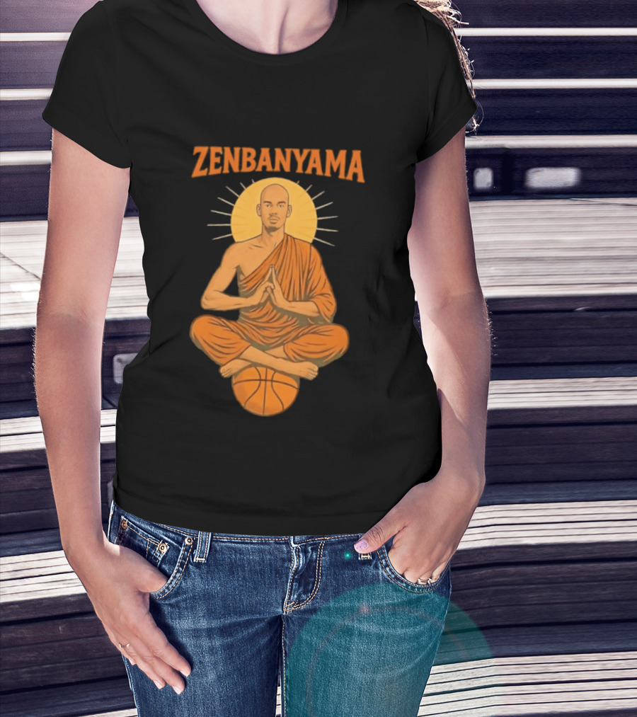 Zenbanyama Victor Wembanyama Monk Basketball Meditation T-Shirt