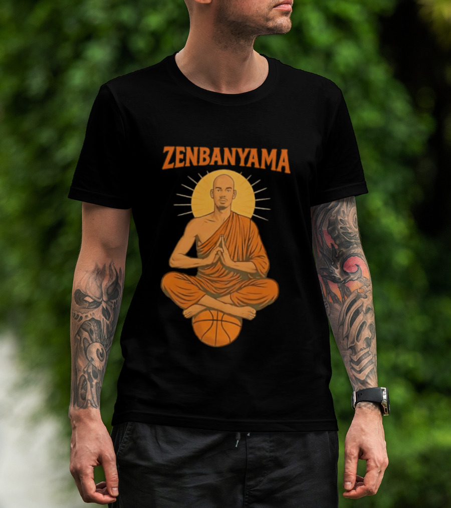 Zenbanyama Victor Wembanyama Monk Basketball Meditation T-Shirt