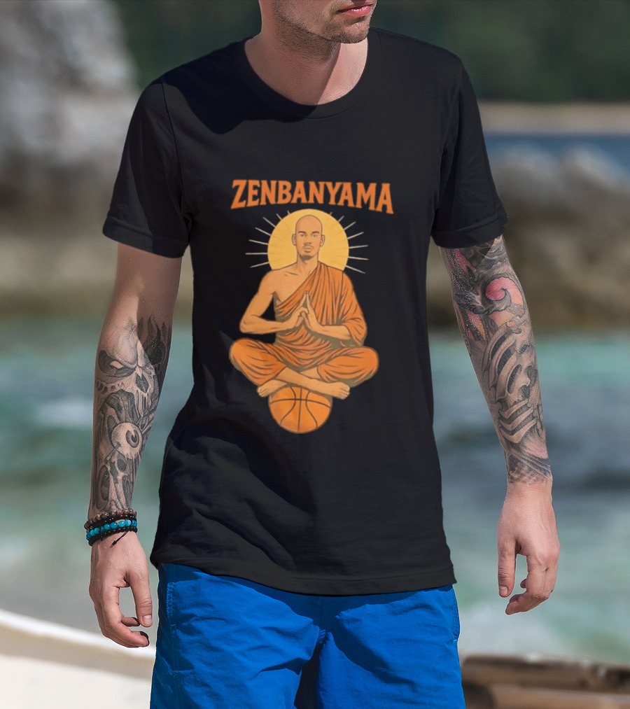 Zenbanyama Victor Wembanyama Monk Basketball Meditation T-Shirt