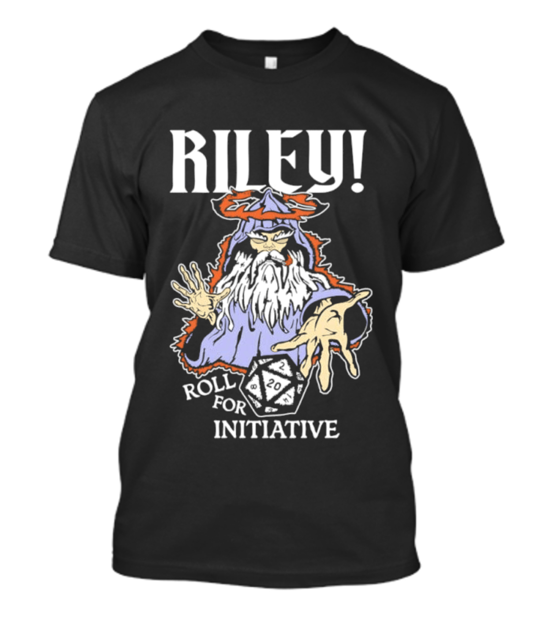 Riley Roll For Initiative Wizard Dice Game Magic T-Shirt