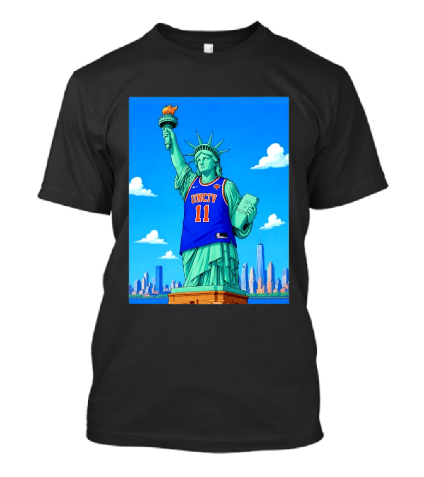 UNCIV 11 Jersey On Statue Of Liberty New York Knicks T-Shirt