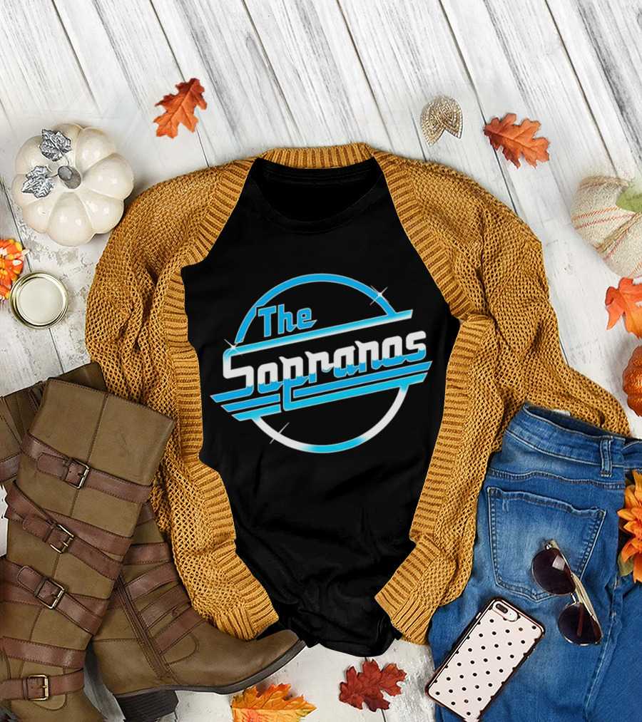 The Sopranos Blue Sparkle Retro Circle T-Shirt