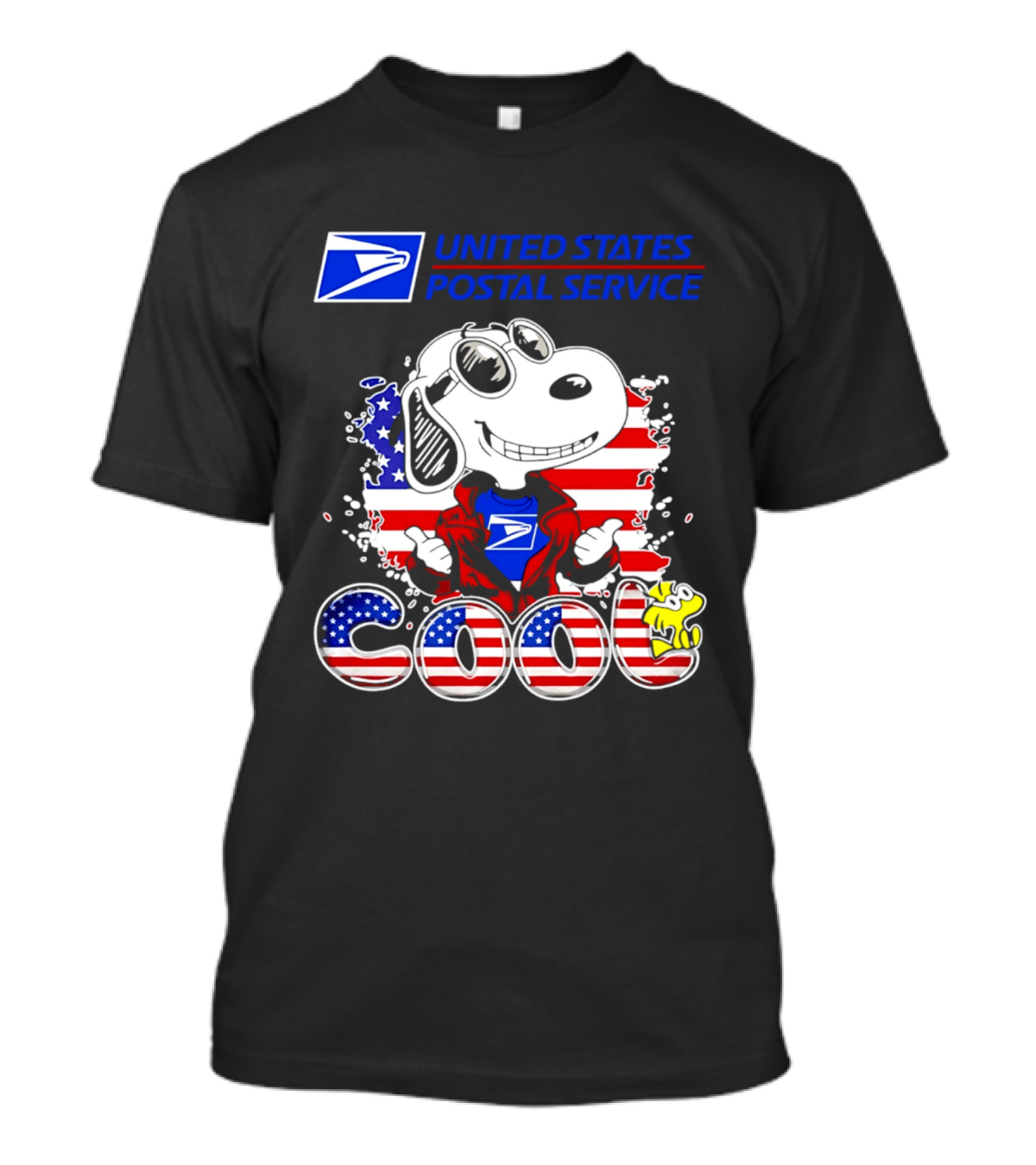 United States Postal Service Snoopy American Flag Cool 250th T-Shirt