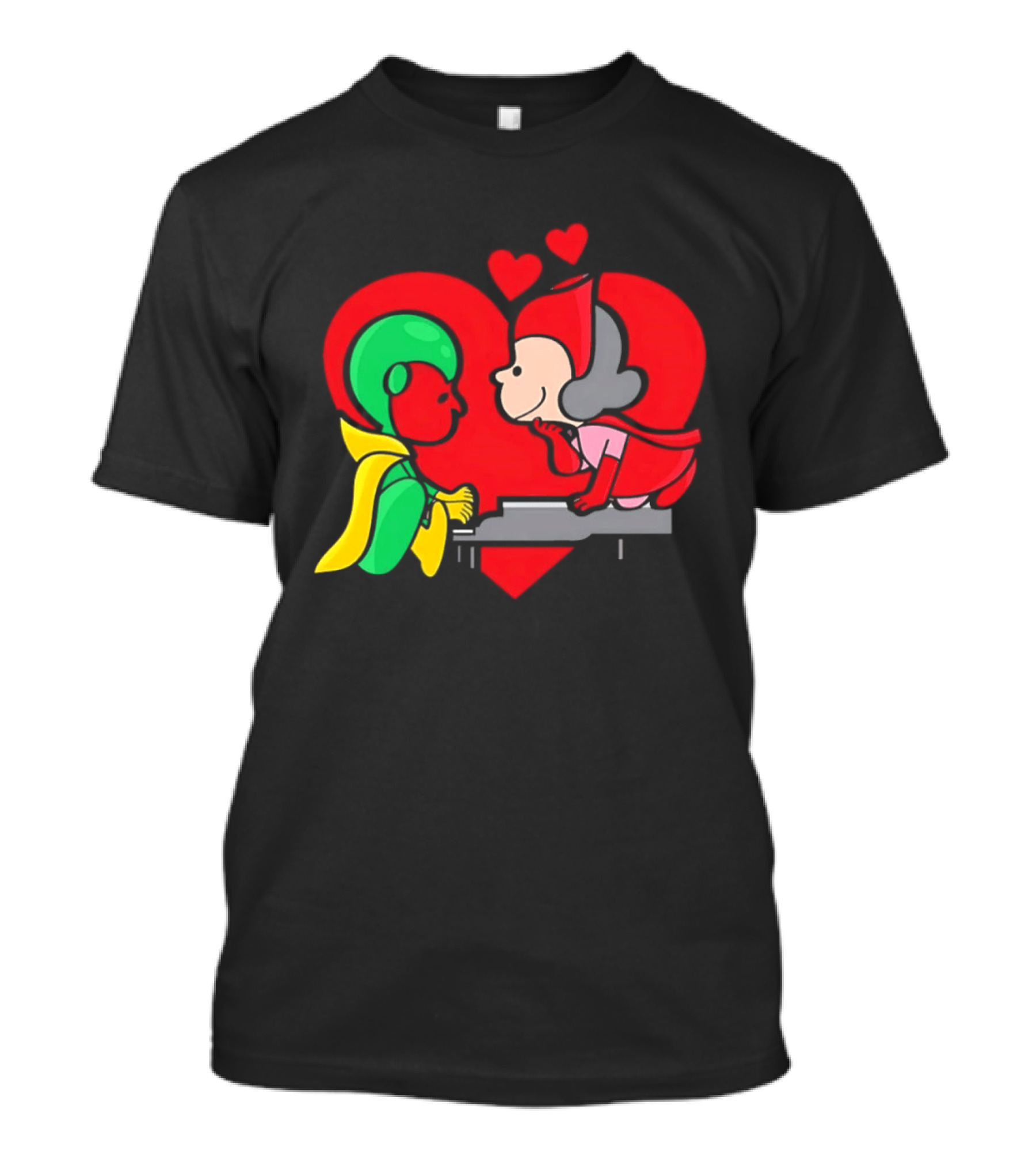 WandaVision Vision Scarlet Witch Piano Romantic T-Shirt