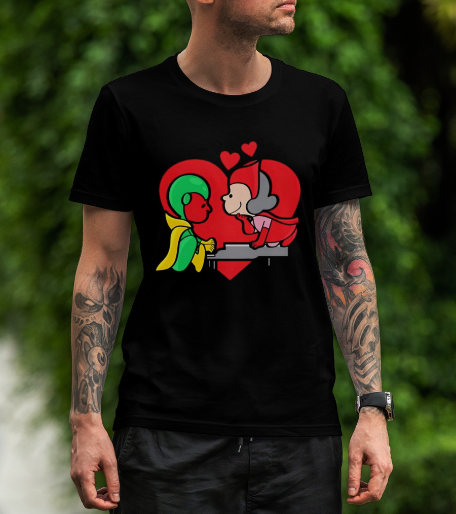 WandaVision Vision Scarlet Witch Piano Romantic T-Shirt