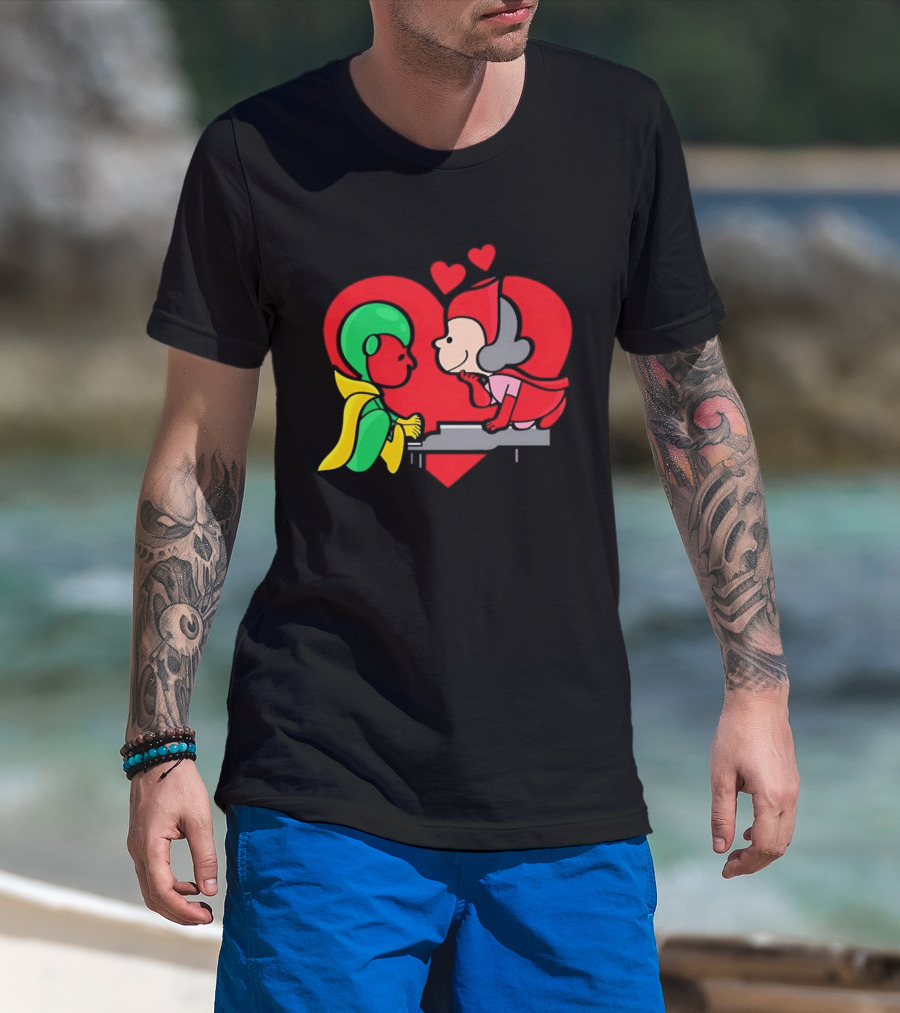 WandaVision Vision Scarlet Witch Piano Romantic T-Shirt