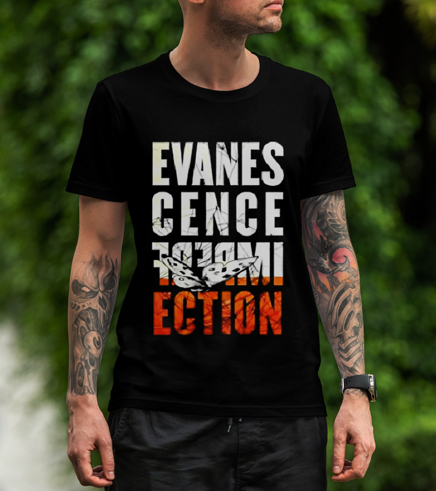 Evanescence Imperfection Butterfly White Text Orange Gradient T-Shirt