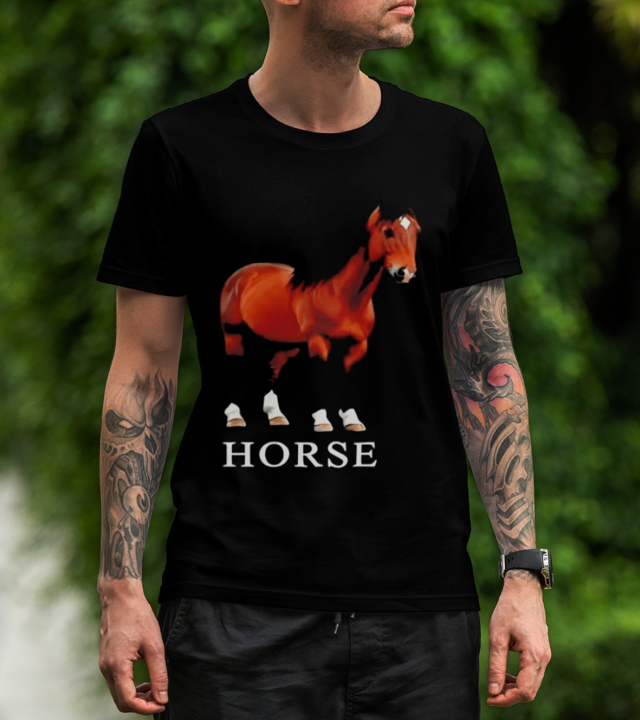 Horse Realistic Equestrian Art Style Hoof T-Shirt