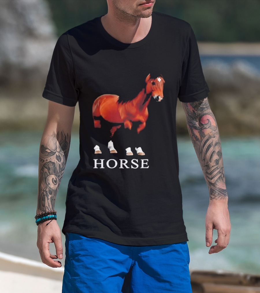Horse Realistic Equestrian Art Style Hoof T-Shirt