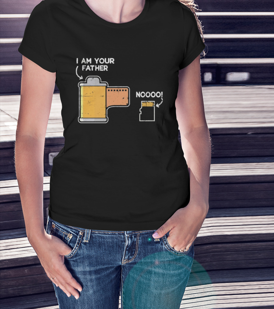 I Am Your Father Nooo Film Roll Memory Card Humor T-Shirt
