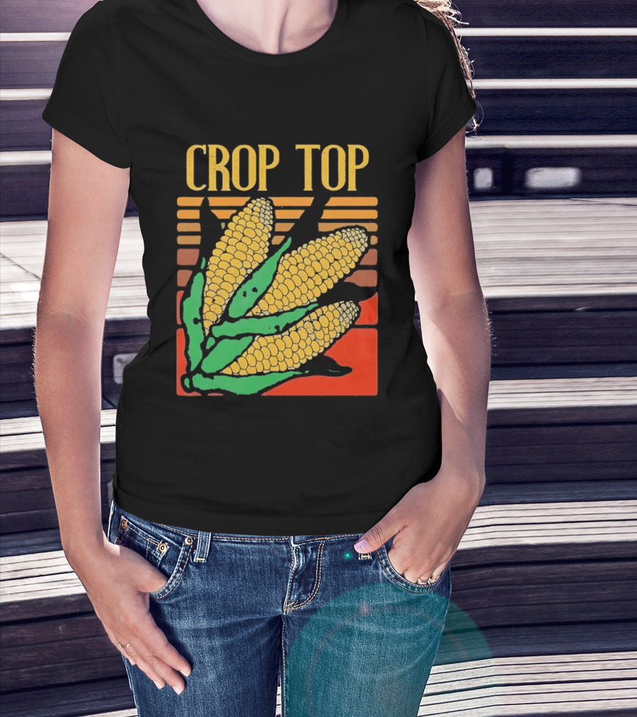 CROP TOP Corn Cobs Maize Sweetcorn Vegetable Agriculture Farm Harvest T-Shirt