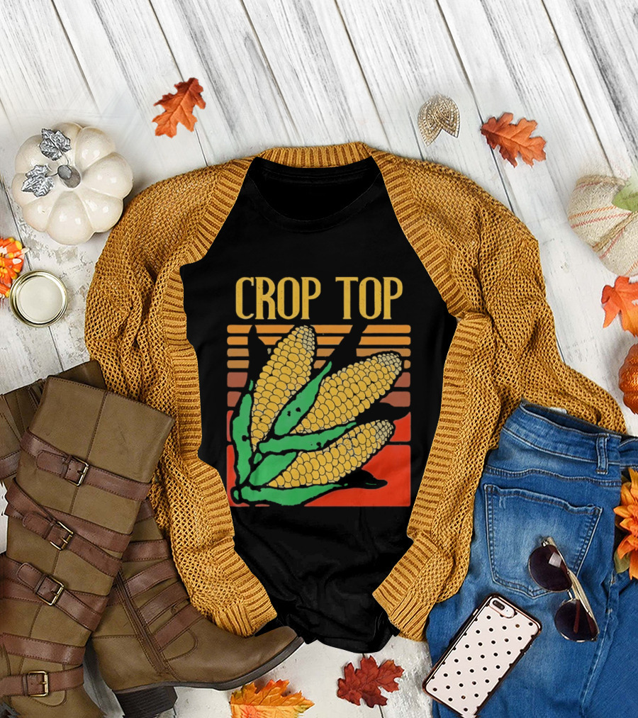 CROP TOP Corn Cobs Maize Sweetcorn Vegetable Agriculture Farm Harvest T-Shirt