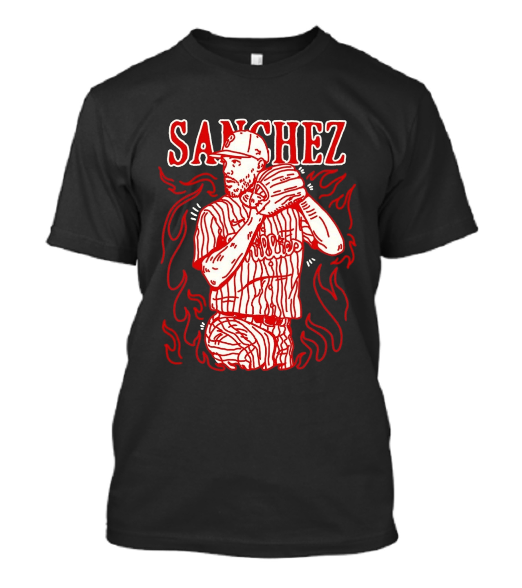 Cristopher Sanchez Philadelphia Phillies Flame Pitcher T-Shirt