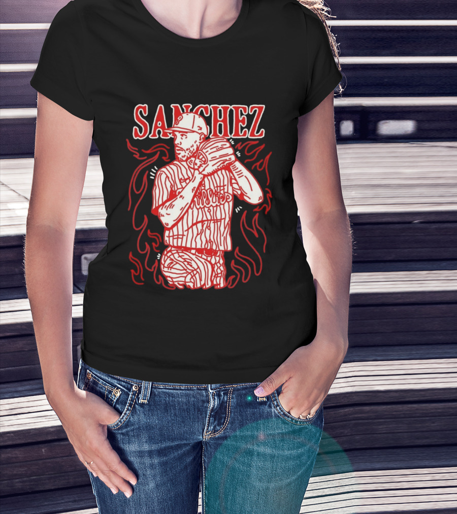 Cristopher Sanchez Philadelphia Phillies Flame Pitcher T-Shirt