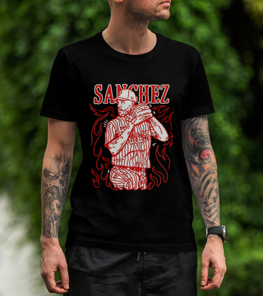 Cristopher Sanchez Philadelphia Phillies Flame Pitcher T-Shirt