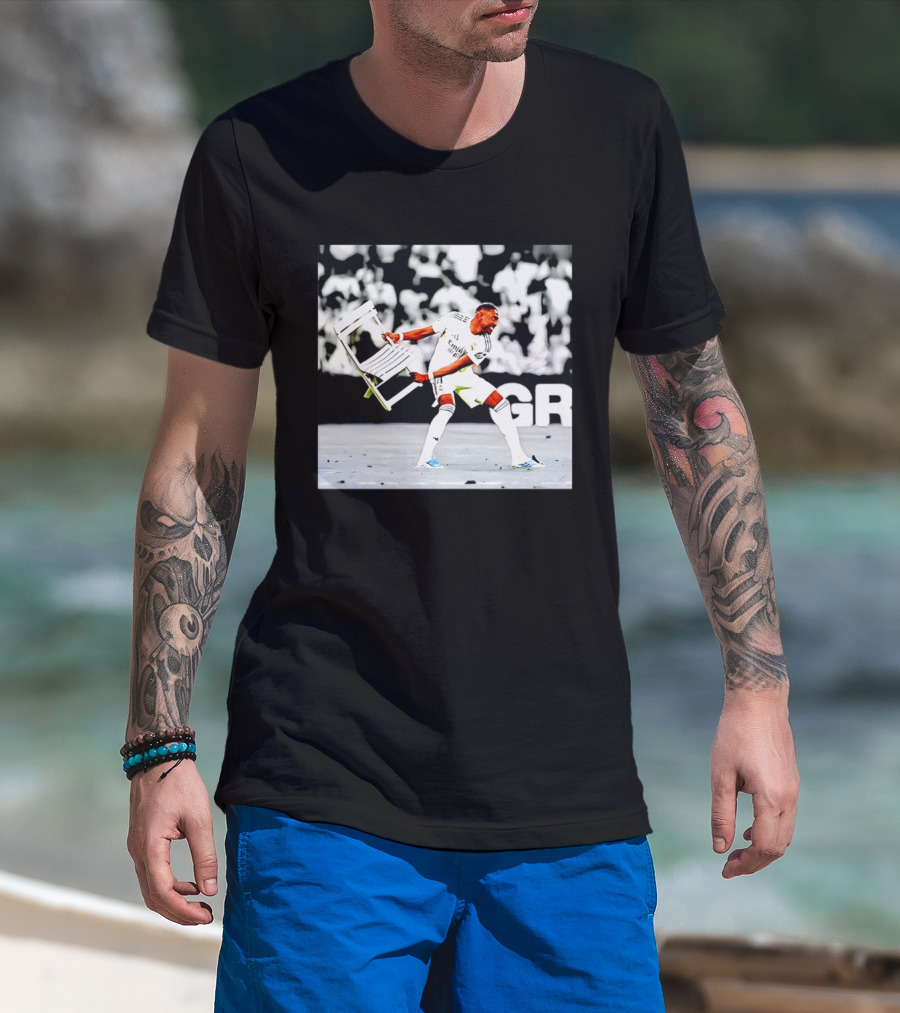 David Alaba Holding Chair On Soccer Field Image T-Shirt