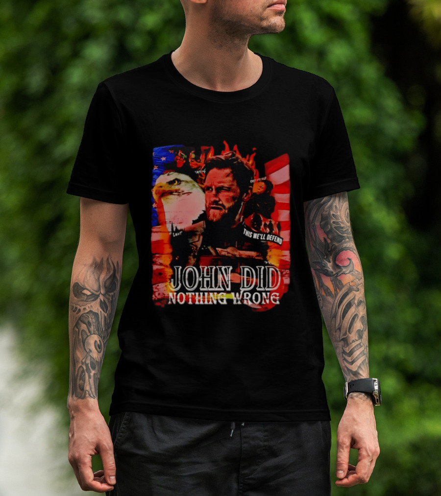 John Walker Marvel Falcon Winter Soldier This We'll Defend American Flag Eagle T-Shirt