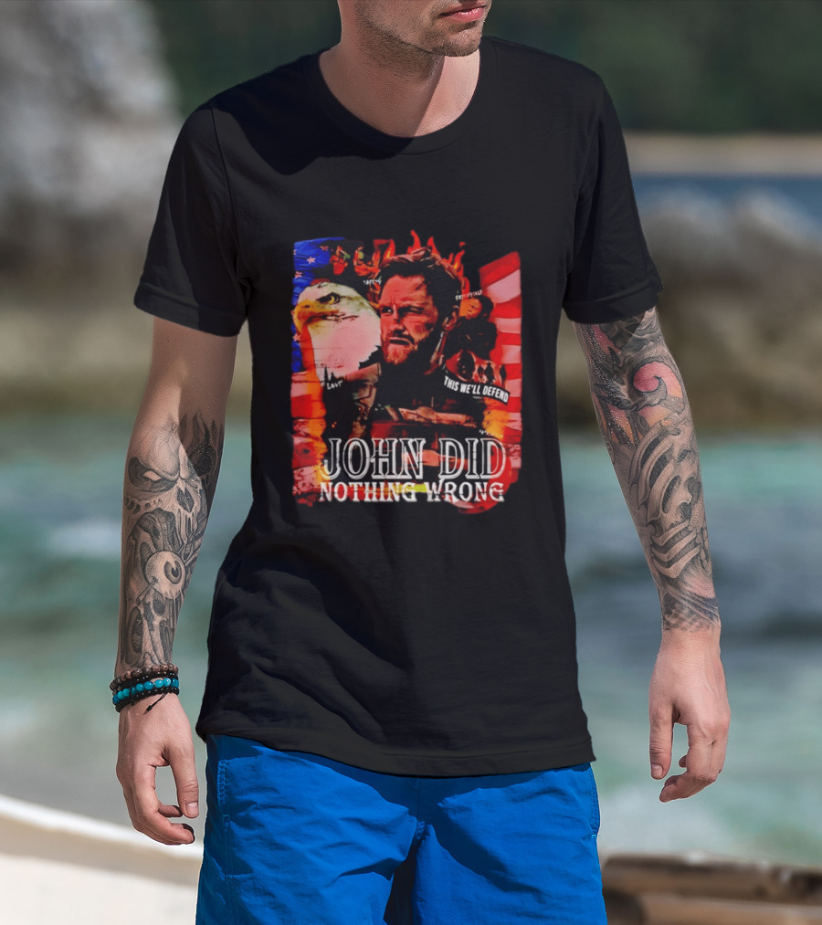 John Walker Marvel Falcon Winter Soldier This We'll Defend American Flag Eagle T-Shirt