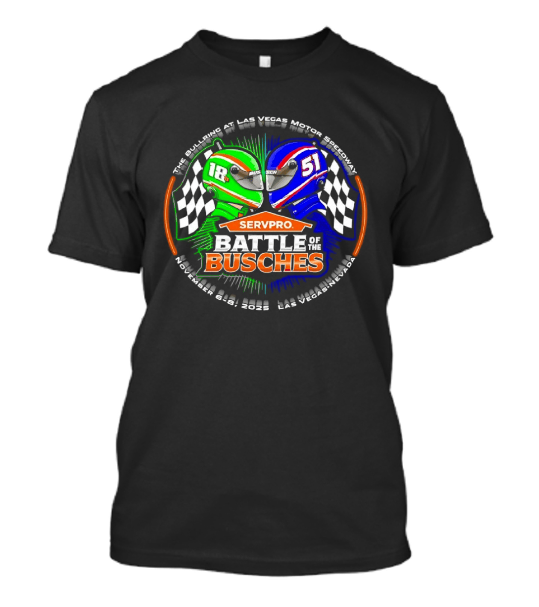 SERVPRO Battle Of The Busches NASCAR Kyle Busch Kurt Busch 18 51 Las Vegas Motor Speedway T-Shirt