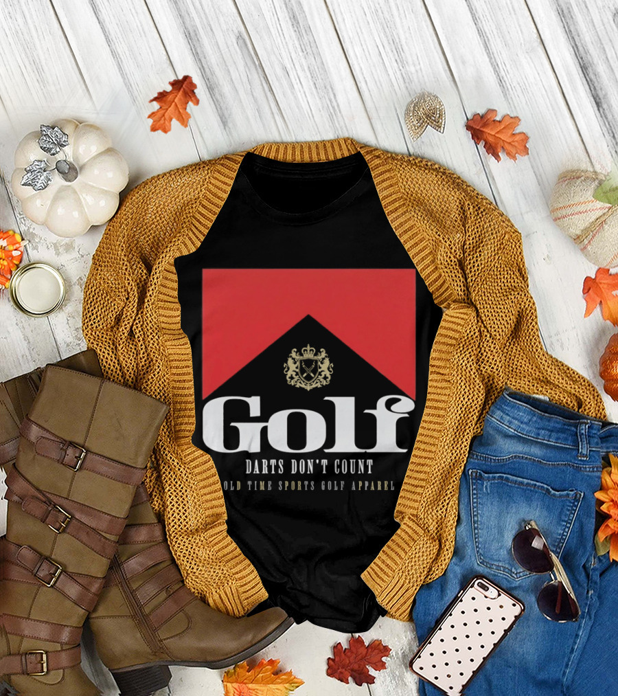 Golf Darts Don't Count Old Time Sports Apparel Crest T-Shirt