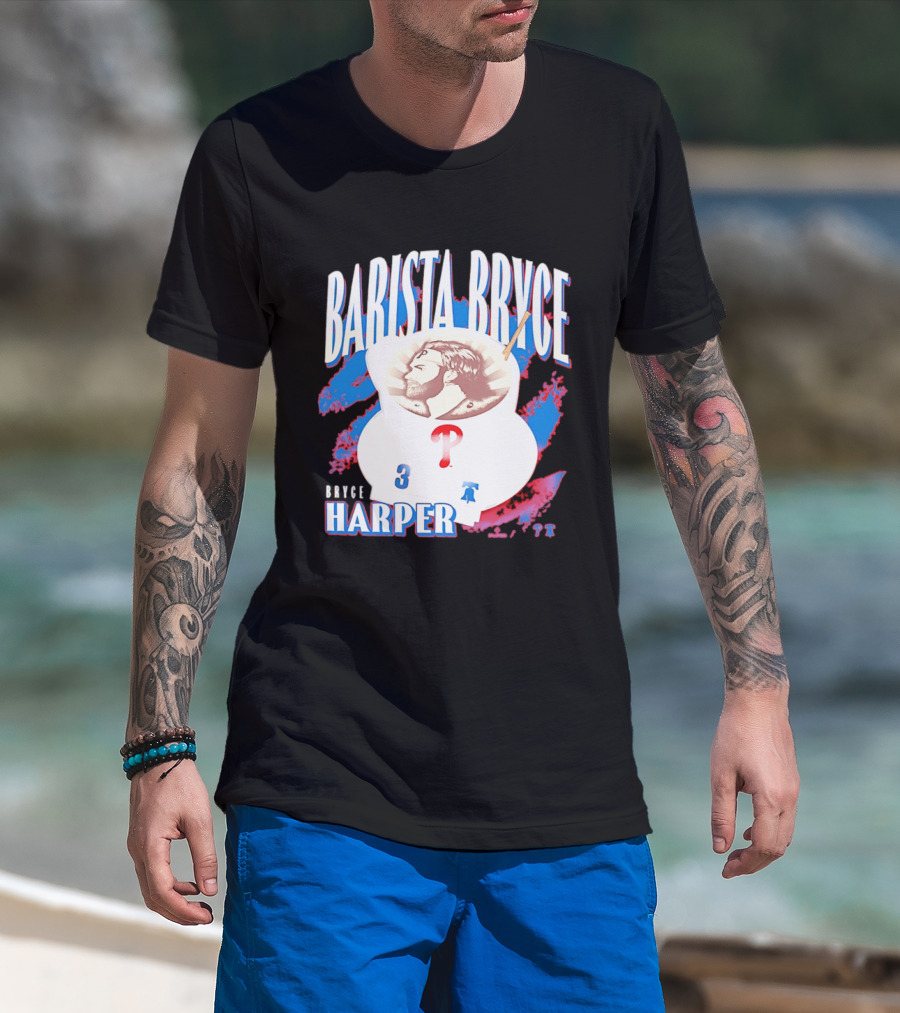 Bryce Harper Barista Philadelphia Phillies Player 3 T-Shirt