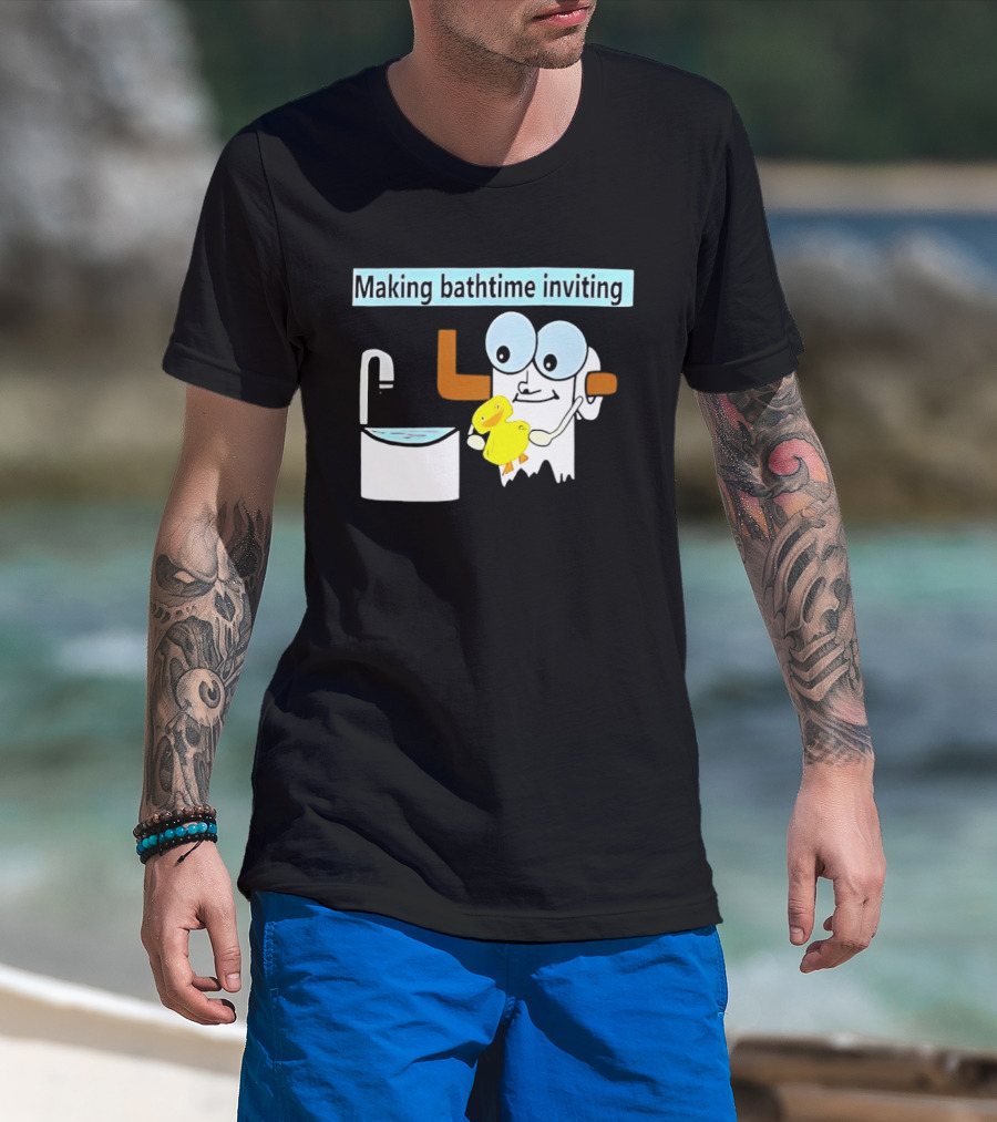 Making Bathtime Inviting No Face Spirited Away Rubber Duck Bathhouse T-Shirt