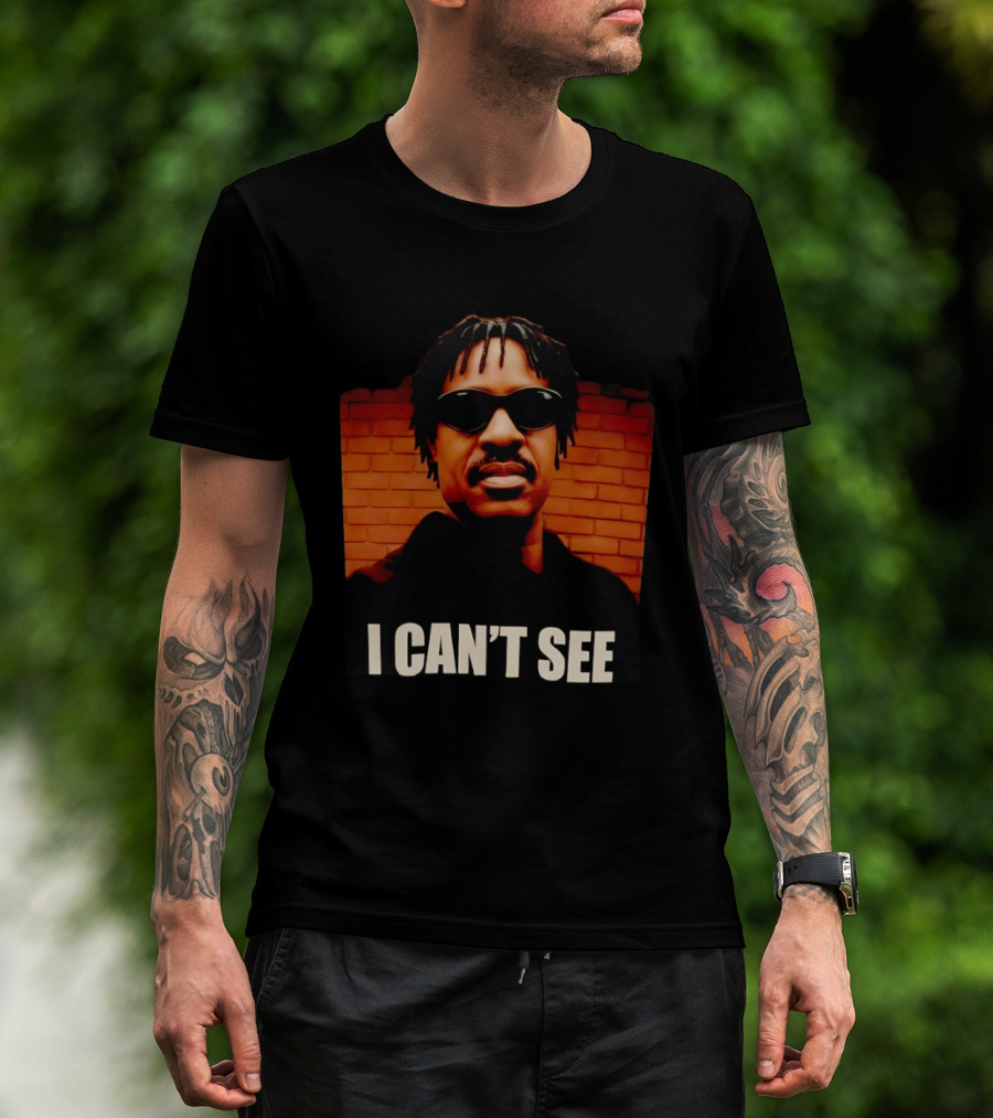 Stevie Wonder Motown R&B Soul Music Legend Singer Songwriter Parody I Can't See T-Shirt
