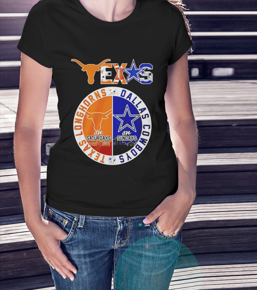 Texas Longhorns Dallas Cowboys Game Day Weekend Saturdays Sundays T-Shirt