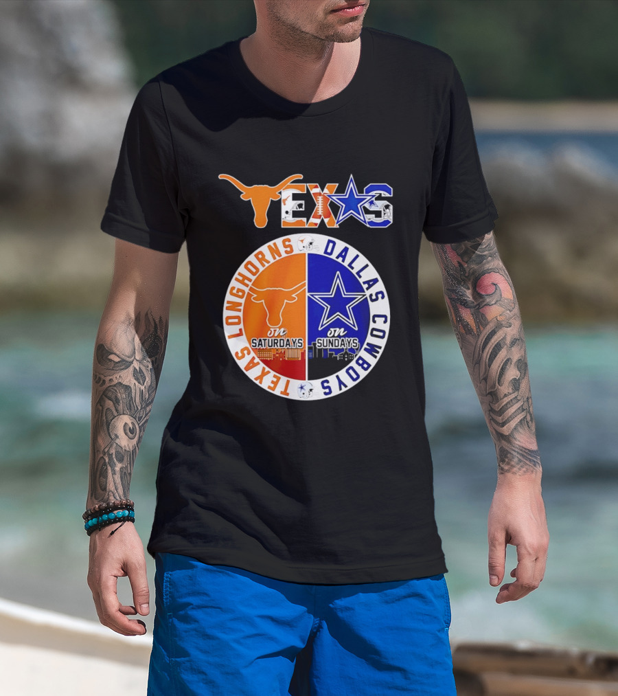 Texas Longhorns Dallas Cowboys Game Day Weekend Saturdays Sundays T-Shirt