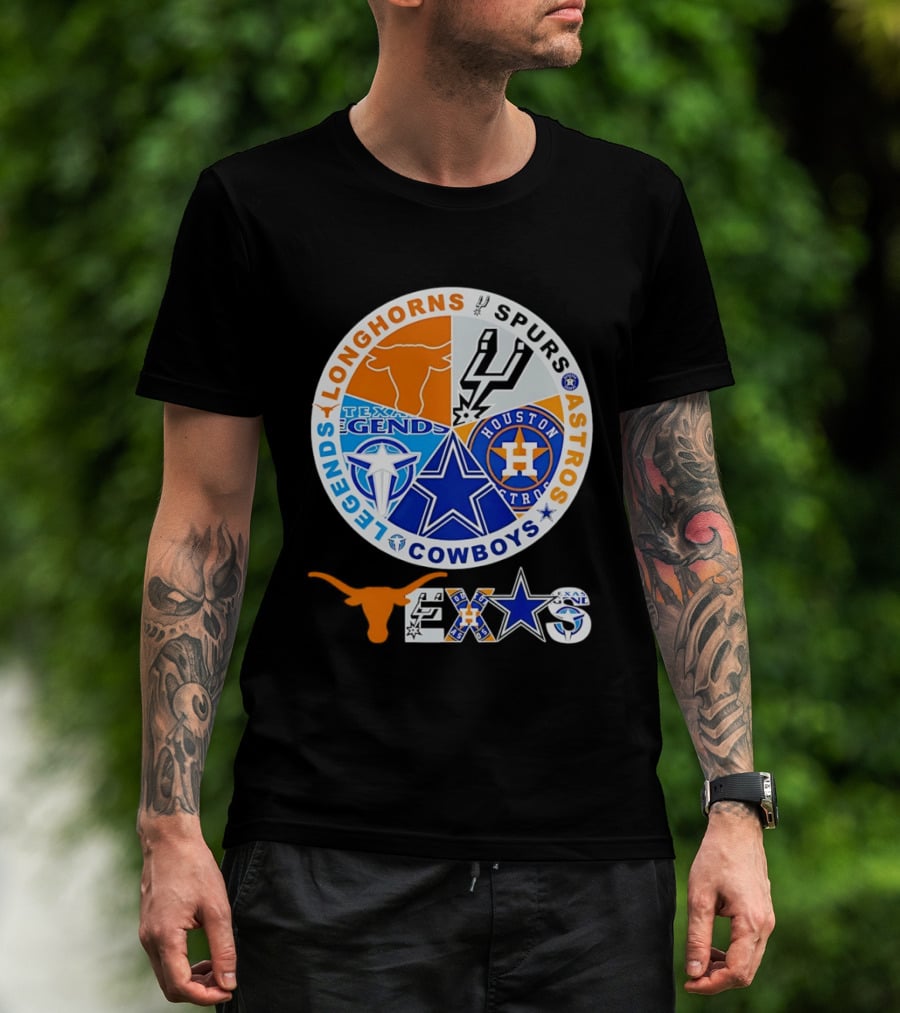 Texas Longhorns Spurs Astros Cowboys Legends Pride T-Shirt