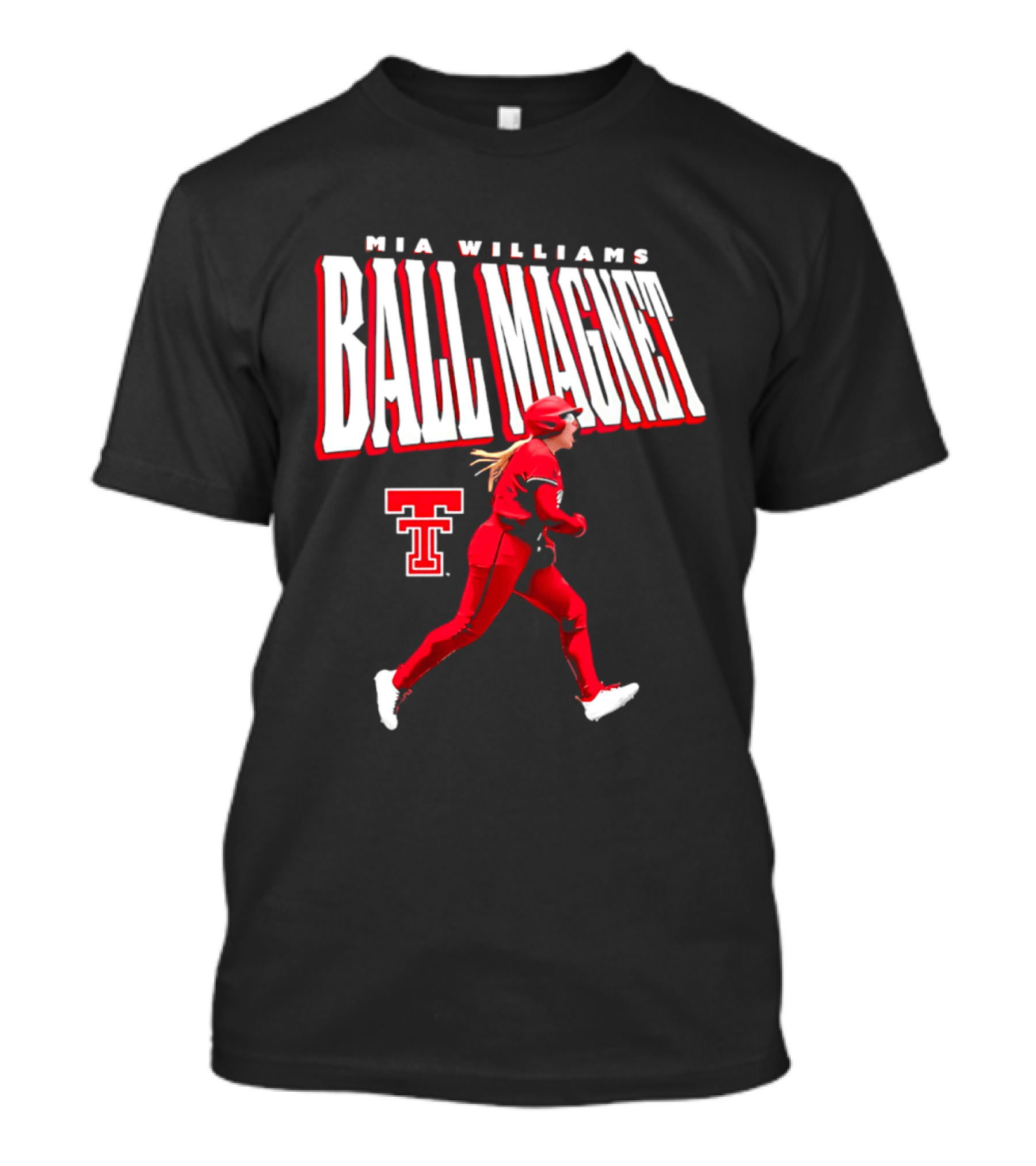 Mia Williams Ball Magnet Texas Tech Logo Running Player T-Shirt