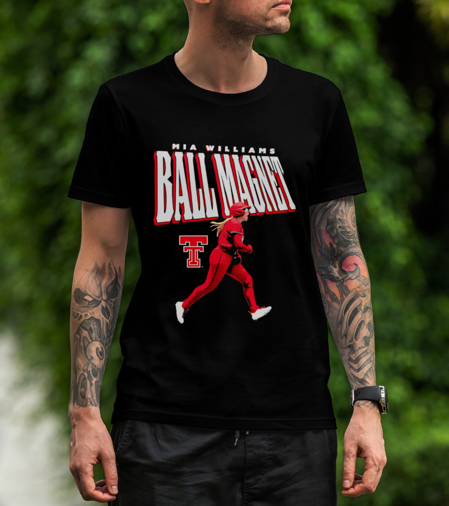 Mia Williams Ball Magnet Texas Tech Logo Running Player T-Shirt