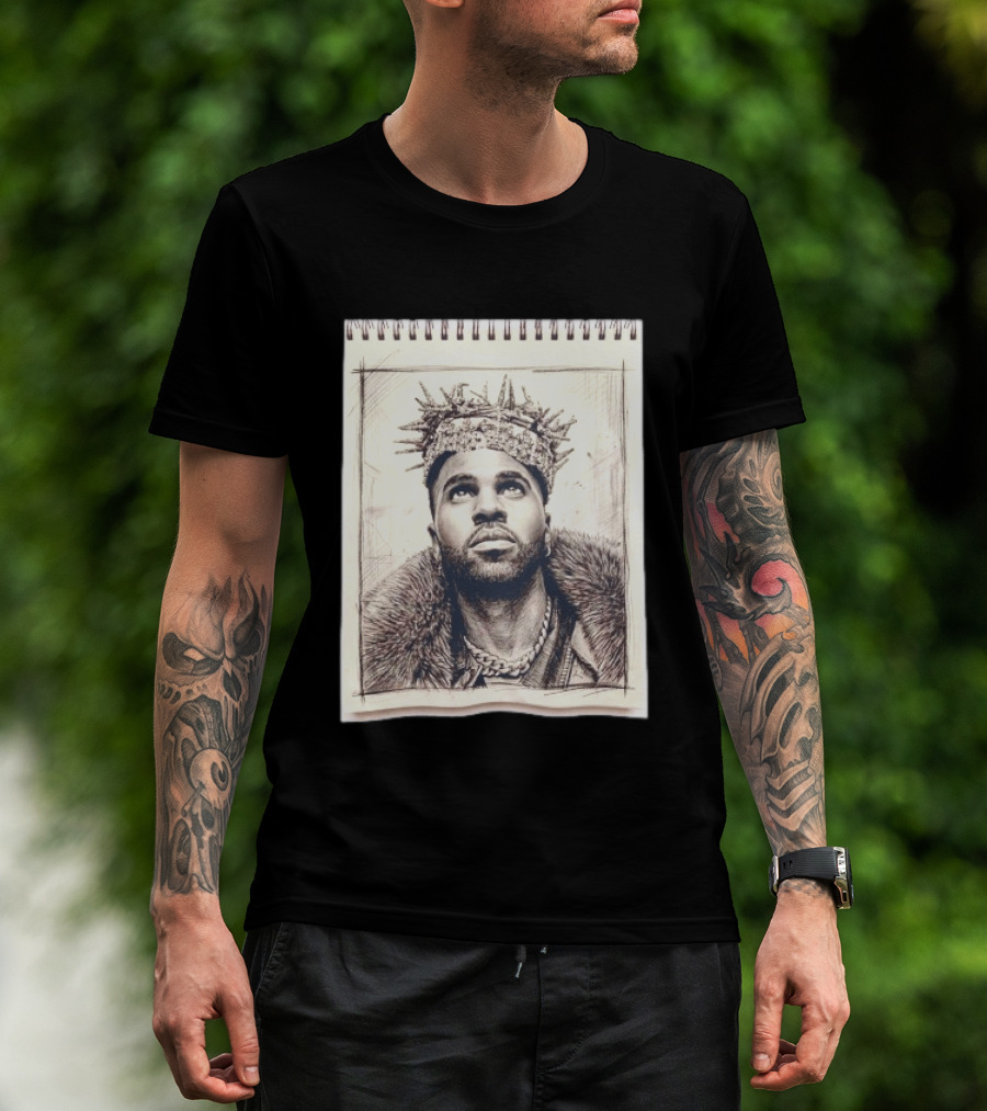 The Big Jason Derulo Sketchbook Crown Fur Chain T-Shirt